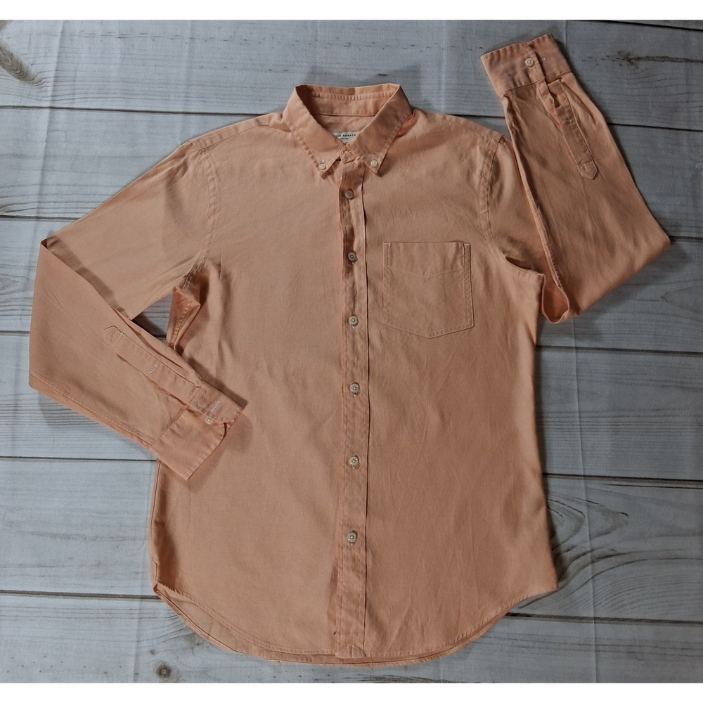 Club Monaco Slim Fit Button Down Shirt Men's Size M Peach Long Sleeve Cotton
